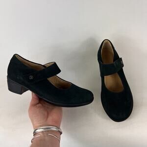 Hartjes mary jane women's size 6.5 black suede minimalist heels comfort shoes
